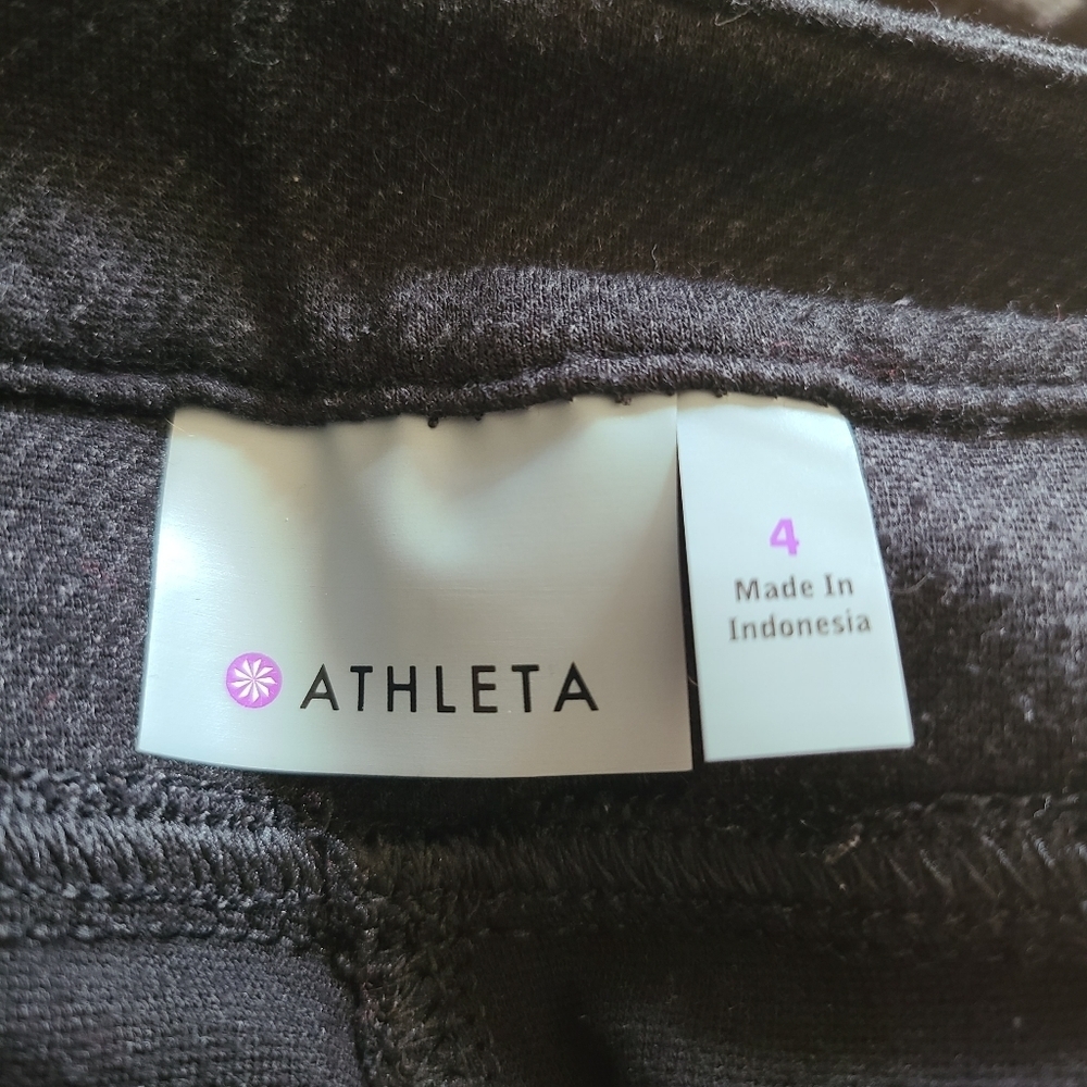 Athleta Zipper Black Leggings Size 4 - Picture 6 of 7